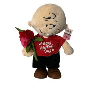 Peanuts Valentine's Day Plush Toy - Red, Black, Brown